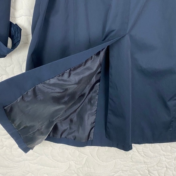 London Fog Double Breasted Trench Coat Navy Blue Women XL Belted Rain Jacket - Picture 6 of 12